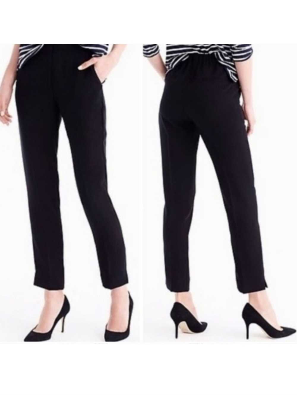 J. Crew Tall Pull-on Easy Pant in Matte Crepe Navy Blue sz.4T style#G8705